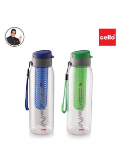 Cello Infuse Plastic Water Bottle with Infuser, 800ml, Set of 2, Assorted  - Image 4