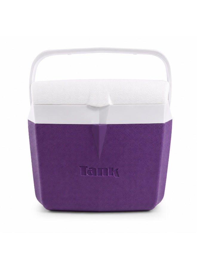 Tank Super Cool Ice Box Cooler, 10 Liters (2.5 Gallons) for Picnics and Daily Use - Dark Purple - Image 1