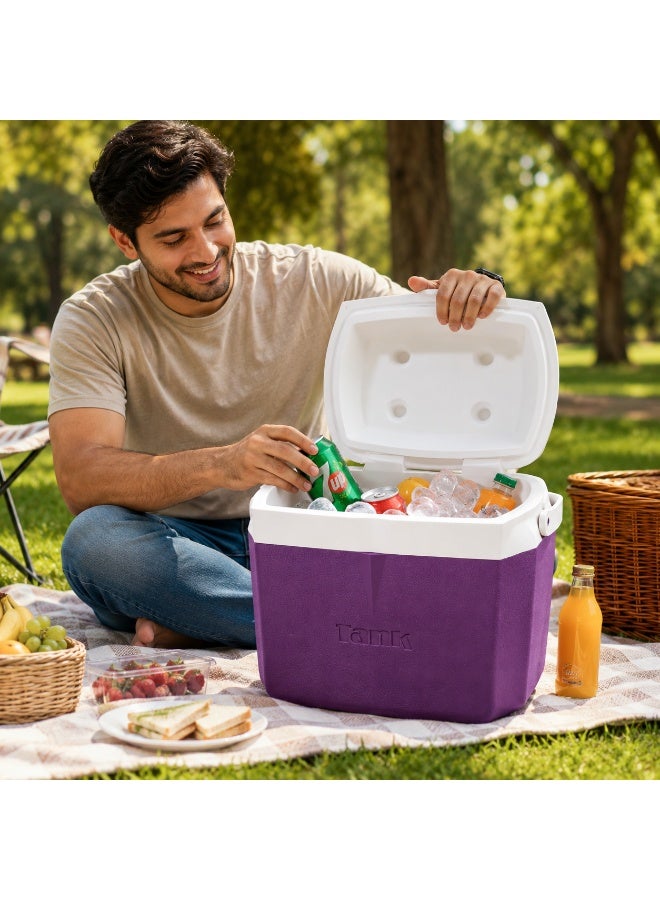 Tank Super Cool Ice Box Cooler, 10 Liters (2.5 Gallons) for Picnics and Daily Use - Dark Purple - Image 3