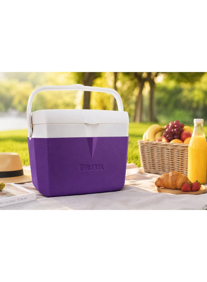 Tank Super Cool Ice Box Cooler, 10 Liters (2.5 Gallons) for Picnics and Daily Use - Dark Purple - Image 2