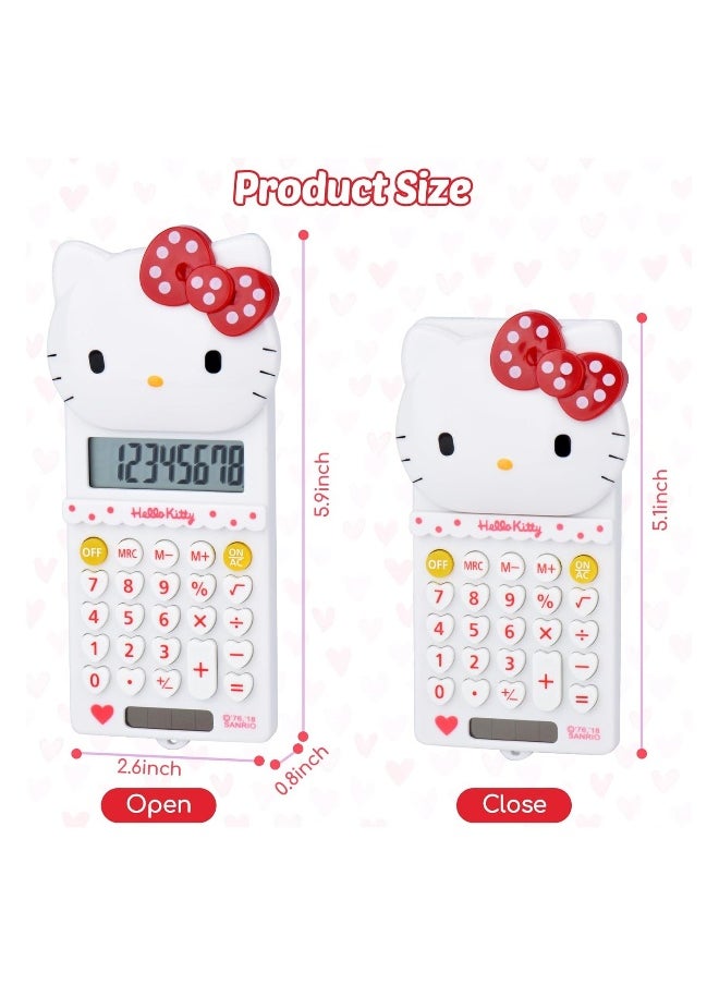 Generic Cute hello Kitty calculator, 5.9 * 2.6 inches, powered by battery (included) 8-digit LCD display, kids calculator, school calculator, mini calculator, cartoon calculator, handheld calculator  - Image 5
