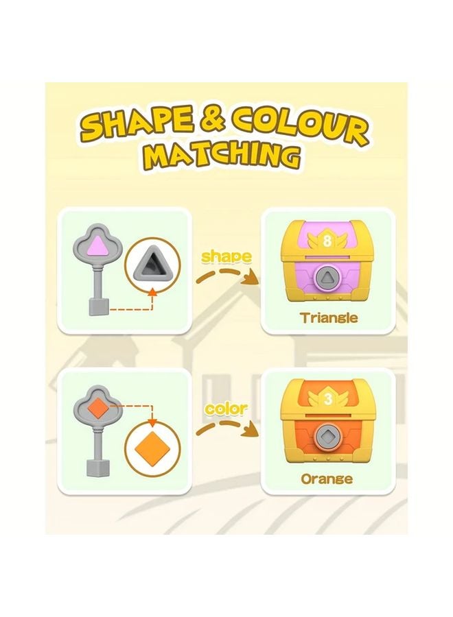 Treasure Game Educational Toy Set For Kids Ages 3 4 5 With Animal Finger Puppets Numbered Locks - Image 5