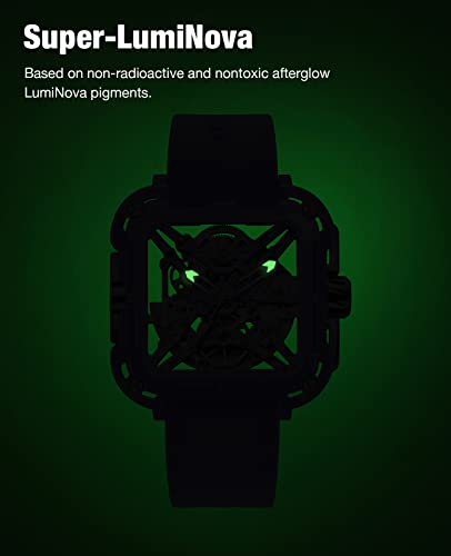 CIGA Design Watches for Womens Mechanical Automatic X Series - Machina Fashion Wild Wrist Accessories Sapphire Crystal Analog Skeleton Watches with Silicone and Nylon Strap (White - Iron Box Version) - Image 5