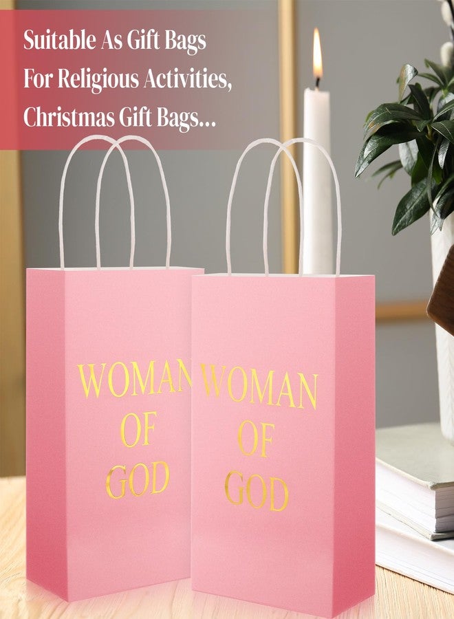 ForraFun 30 Pcs Christian Gift Bags Pink Gifts Bag for Women Religious Paper Bags for Women Woman Of God Motivational Goodie Bag Church Gift Church Activities - Image 5