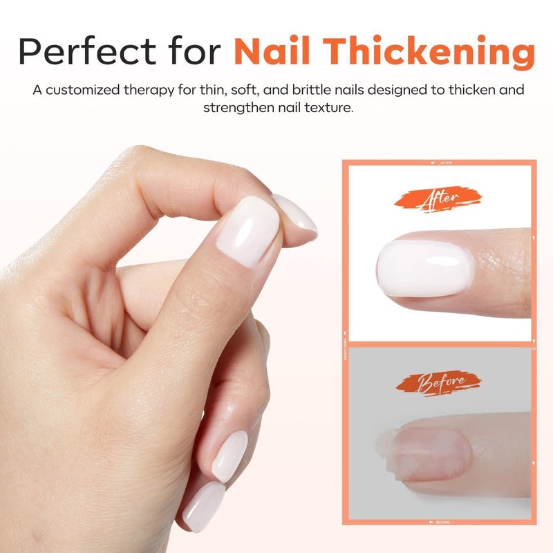 modelones Milky White Rubber Gel Base Coat, 6 in One Builder for Strengthen Apex Building Extension Long Lasting Protect Color Based Gel Polish Manicure for Fragile Nails Art Home Salon - Image 5