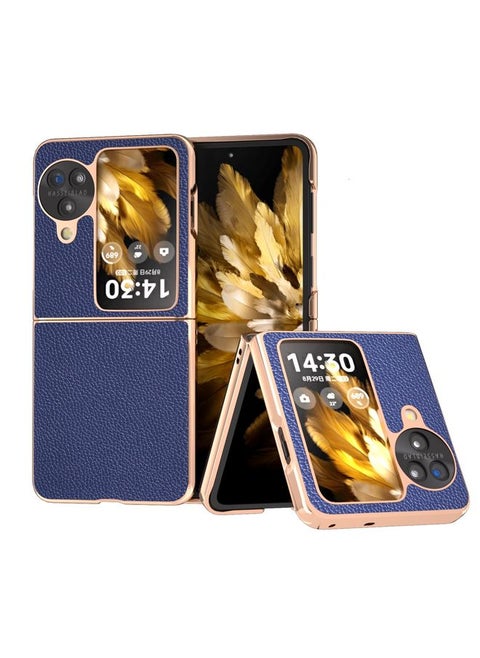 Case Cover For OPPO Find N3 Flip Genuine Minol Nano Plating Phone Case Royal Blue