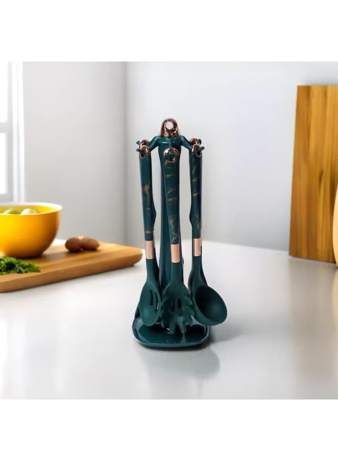 Green Tiger Kitchenware Utensil Set 7 Pieces with Stand