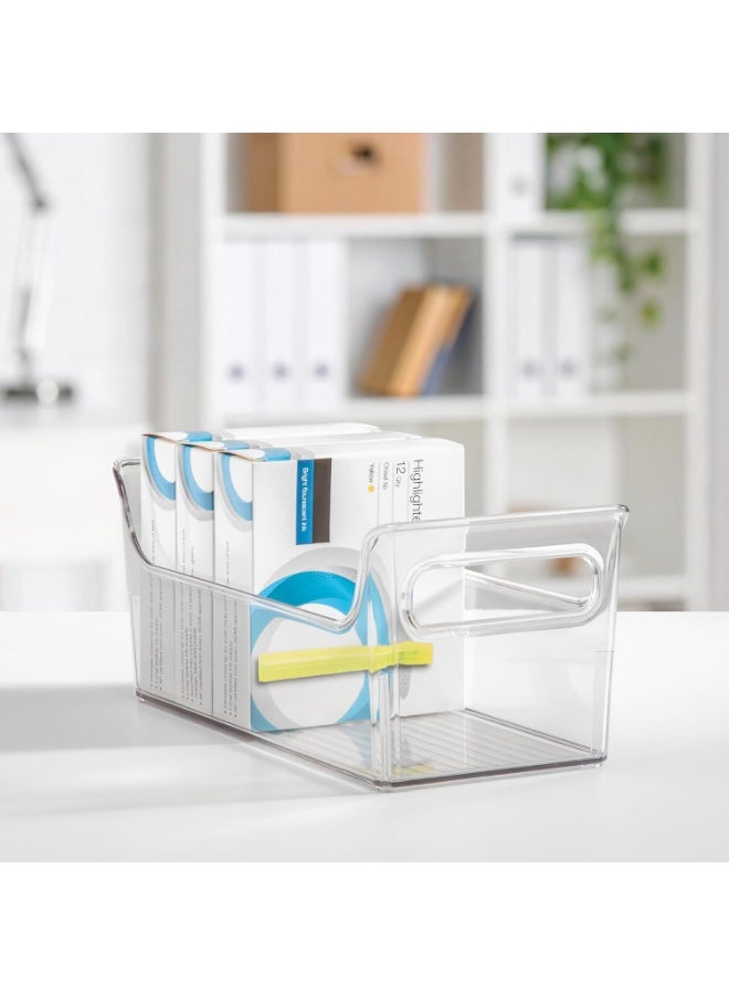 أي ديزاين منظم ثلاجة iDesign Fridge Binz حامل صلصات محمول شفاف، علبة تنظيم بلاستيكية بمقابض لتخزين الصلصات والزجاجات داخل الثلاجة، منظم مطبخ خالي من BPA - Image 4