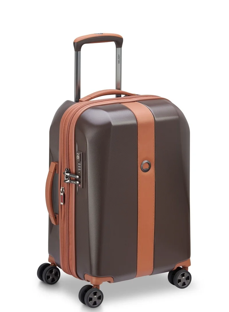 ديلسي _باريس Promenade Hard 2.0 55cm Hardcase 4 Double Wheel Expandable Cabin Luggage Trolley Chocolate