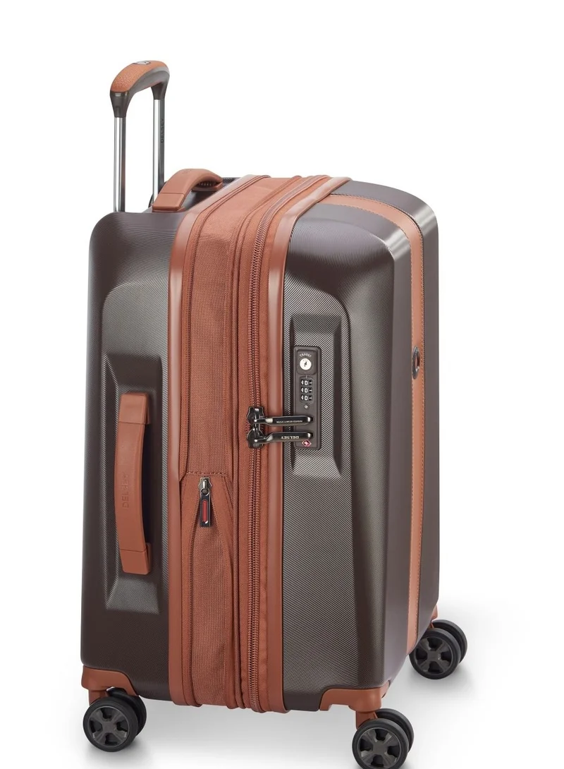 ديلسي _باريس Promenade Hard 2.0 55cm Hardcase 4 Double Wheel Expandable Cabin Luggage Trolley Chocolate