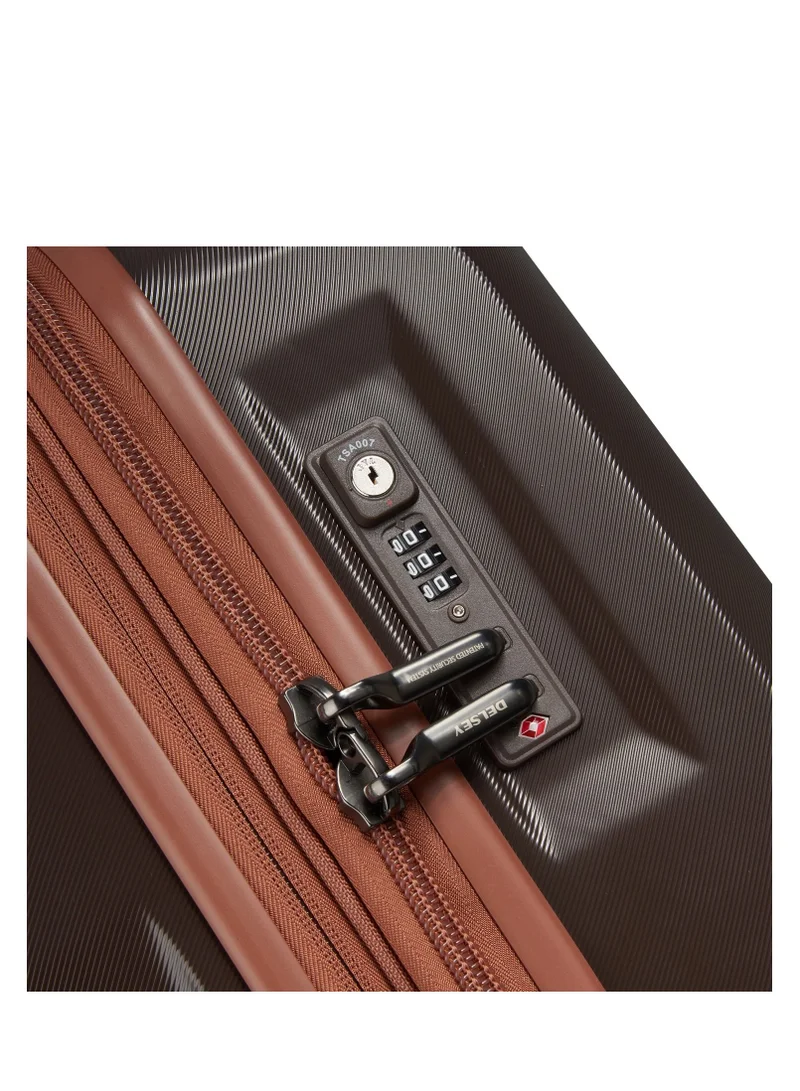 ديلسي _باريس Promenade Hard 2.0 55cm Hardcase 4 Double Wheel Expandable Cabin Luggage Trolley Chocolate