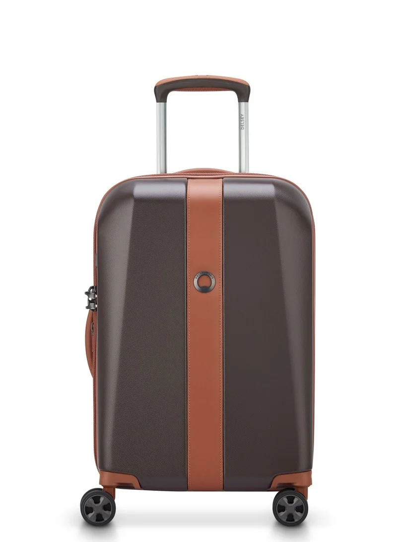 ديلسي _باريس Promenade Hard 2.0 55cm Hardcase 4 Double Wheel Expandable Cabin Luggage Trolley Chocolate