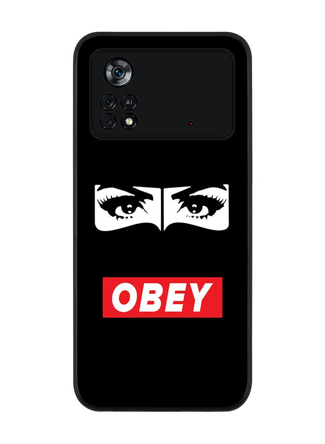 Rugged Black edge case for Poco M4 Pro 4G Slim fit Soft Case Flexible Rubber Edges Anti Drop TPU Gel Thin Cover - Obey Habibti