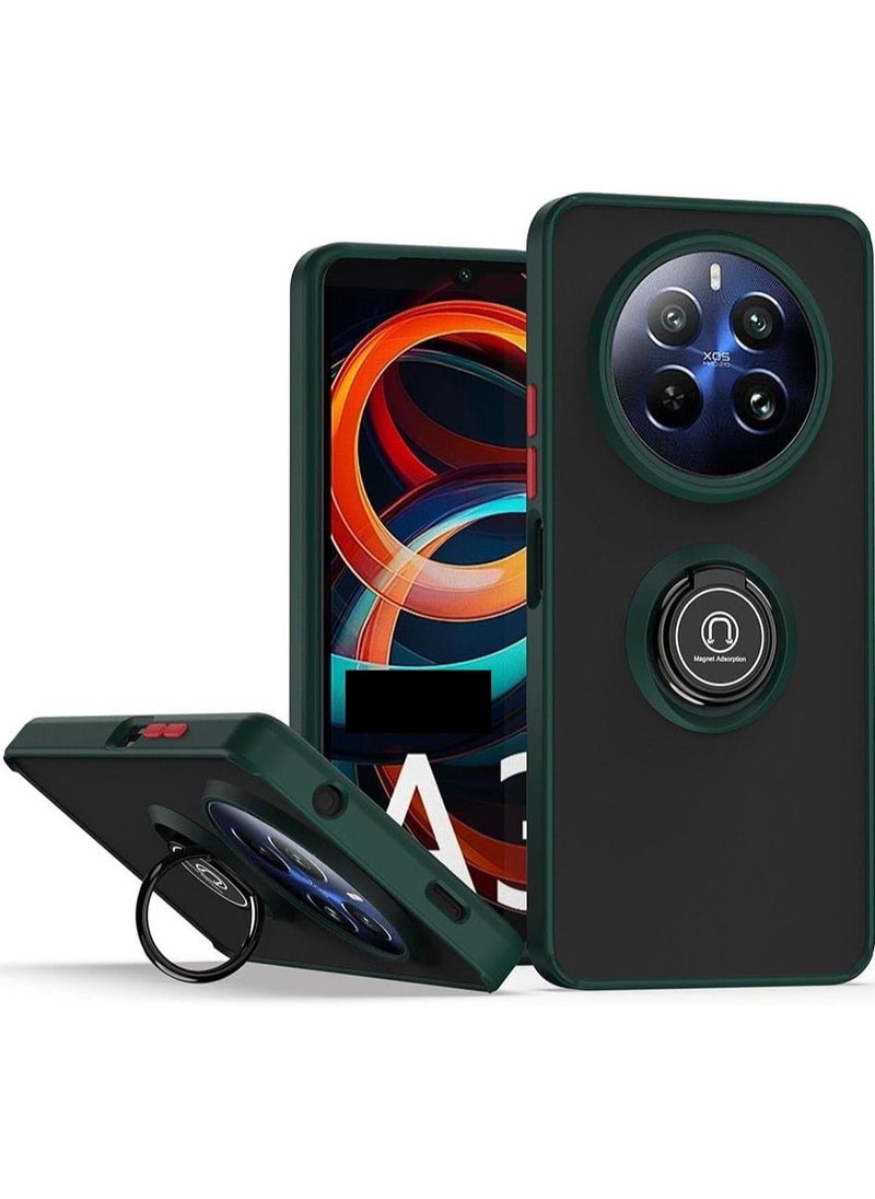 Generic Case For Realme 12 Pro Plus Cover Rotational Metal Ring Grip Kickstand Cover Magnetic Car Mount Holder Case Shockproof Anti Fingerprint Anti Scratch Case for Realme 12 Pro Plus 5G  - Image 1