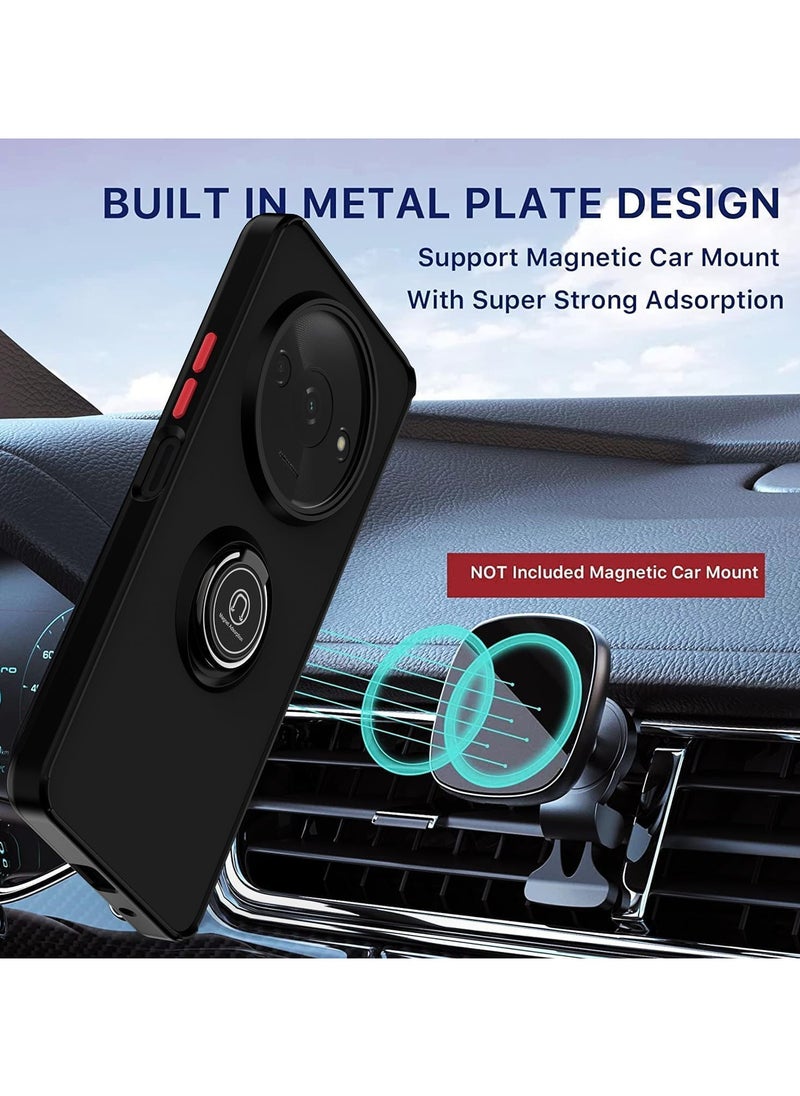 Generic Case For Realme 12 Pro Plus Cover Rotational Metal Ring Grip Kickstand Cover Magnetic Car Mount Holder Case Shockproof Anti Fingerprint Anti Scratch Case for Realme 12 Pro Plus 5G  - Image 2