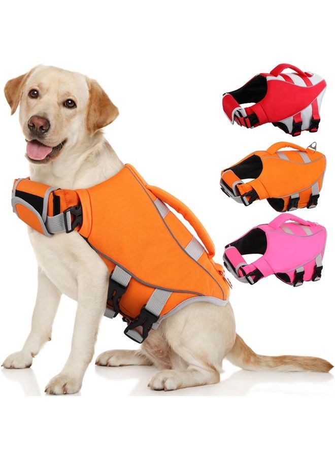 Kuoser Dog Life Jacket with Reflective Stripes, Adjustable High Visibility Dog Life Vest Ripstop Dog Lifesaver Pet Life Preserver with High Flotation Swimsuit for Small Medium and Large Dogs - Image 1