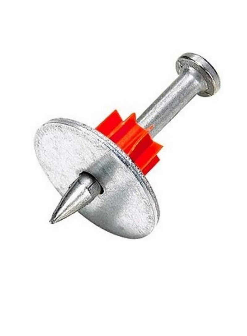 Powder Fastening Systems Fastener Pin With Metal Washer 27mm Washered Pins,100 Pack - Image 1