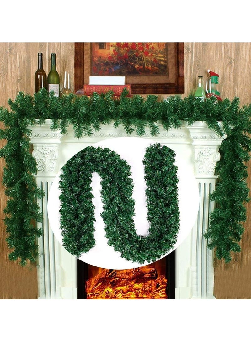 تابيت زينة أكاليل الكريسماس 270 سم ديكور إكليل صناعي للمنزل مع 300 فرع إكليل الصنوبر الأخضر السميك لشجرة الكريسماس ديكورات الكريسماس للمنزل الداخلي والخارجي - Image 1