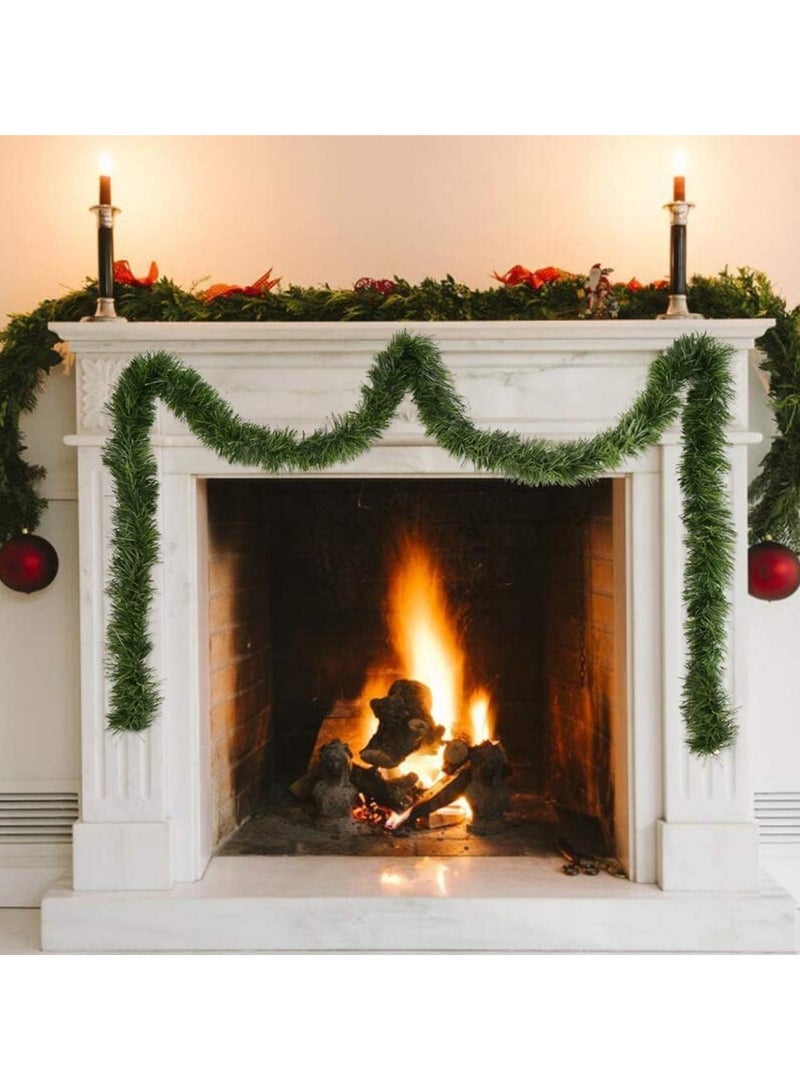 تابيت زينة أكاليل الكريسماس 270 سم ديكور إكليل صناعي للمنزل مع 300 فرع إكليل الصنوبر الأخضر السميك لشجرة الكريسماس ديكورات الكريسماس للمنزل الداخلي والخارجي - Image 3