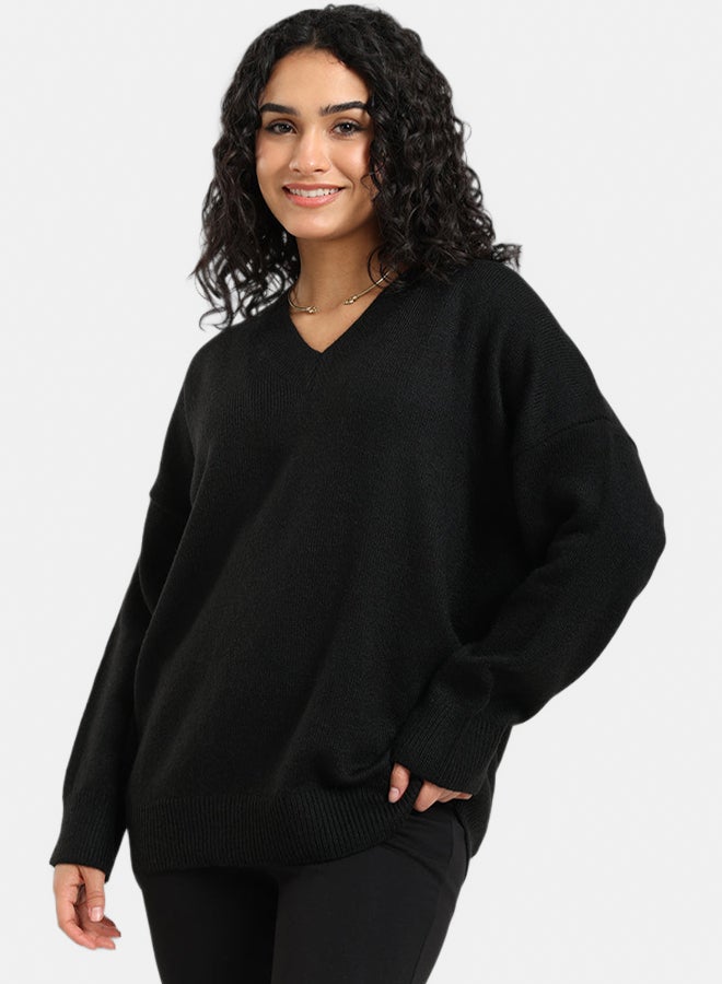 Carina Knitted Ribbed Trim Pullover - Image 2