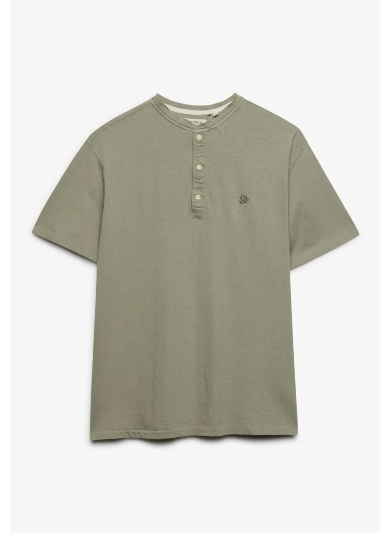 Superdry Classic Cotton Linen Short Sleeve Grandad T-shirt