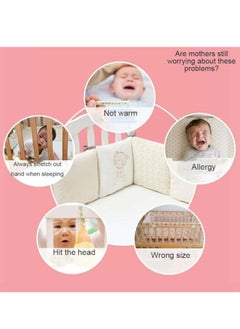 DUNISO 6 Pieces of Baby crib protective pads, male and female universal pure cotton rectangular surround pads, children's bed surround, soft, breathable and anti collision, 30cm * 30cm, pink  - Image 4