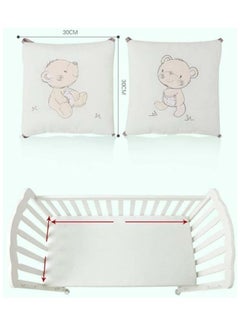 DUNISO 6 Pieces of Baby crib protective pads, male and female universal pure cotton rectangular surround pads, children's bed surround, soft, breathable and anti collision, 30cm * 30cm, pink  - Image 2