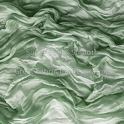 eQFeast 2 Pack Sage Green Cheesecloth Table Runners 10Ft Gauze Table Runner Boho Wedding Cheese Cloths Decor for Bridal Baby Shower Arch Buffet Dessert Table St Patricks Day Decorations - Image 3