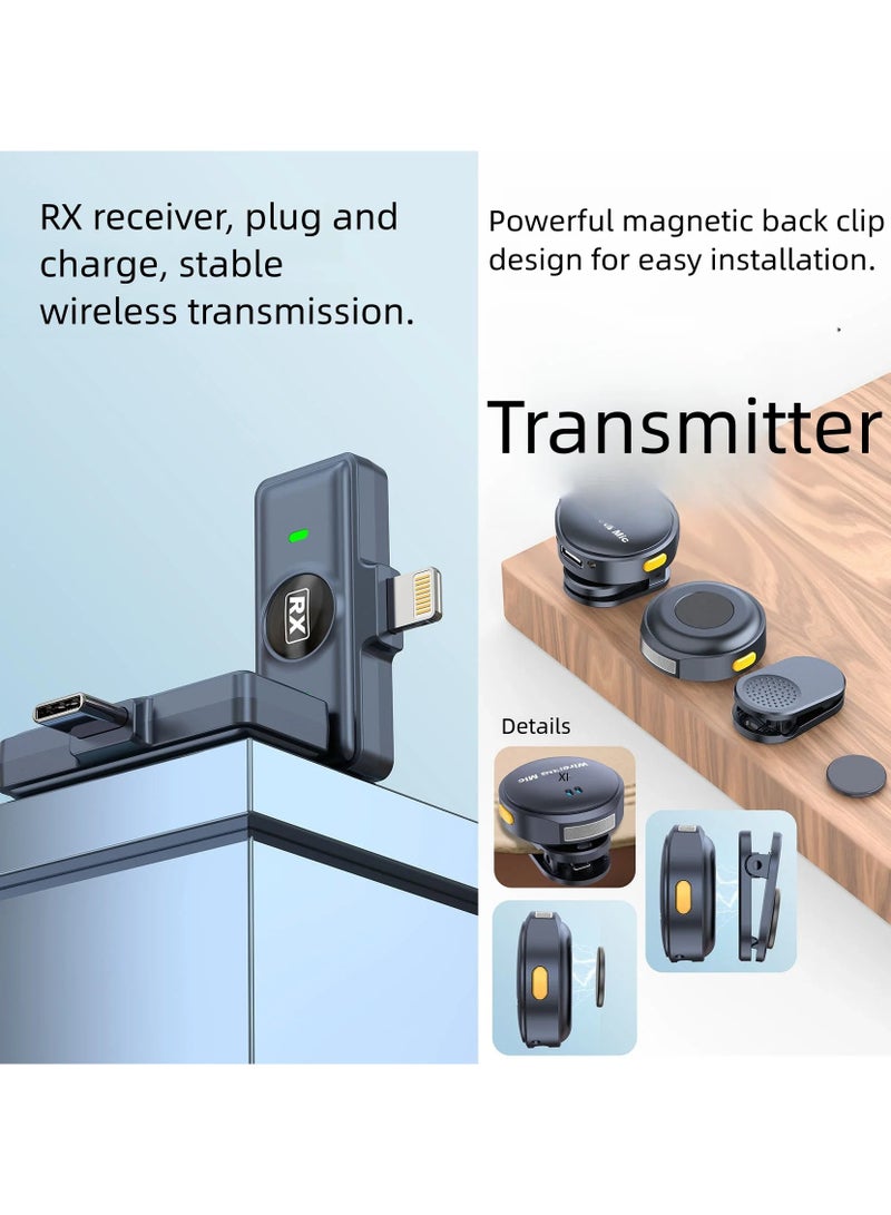 DIGI CORE Q8 Wireless Lavalier Microphone with Intelligent Noise Reduction, 48H Battery Life, Plug & Play Mic for iPhone & Android (Type-C & Lightning) Magnetic Clip Design, No Bluetooth Needed, Perfect for Interviews, Podcasts & Videos - Image 3