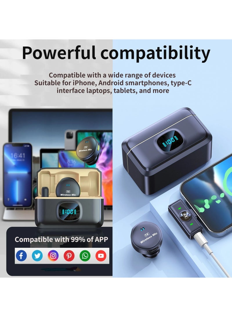 DIGI CORE Q8 Wireless Lavalier Microphone with Intelligent Noise Reduction, 48H Battery Life, Plug & Play Mic for iPhone & Android (Type-C & Lightning) Magnetic Clip Design, No Bluetooth Needed, Perfect for Interviews, Podcasts & Videos - Image 4