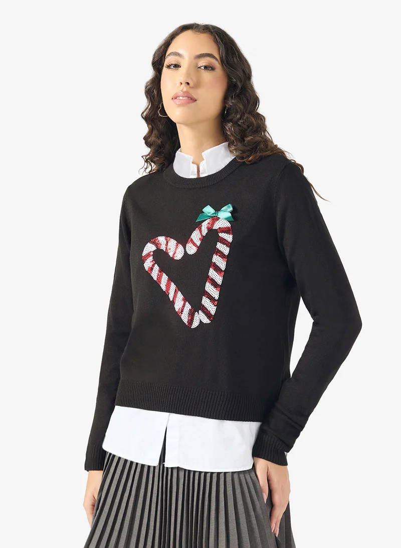 ONLY ONLXMAS SHINE Long Sleeve ONECK Knitted sweater