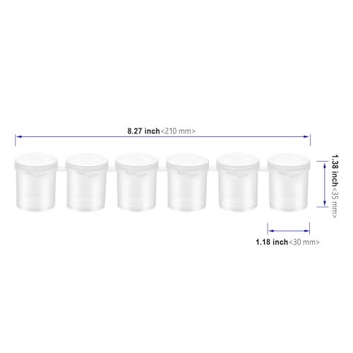 KOHAND 30 Strips 180 Pots Empty Paint Strips 15ml Mini Paint Container with Lids Clear Paint Pots Storage for Art Craft - Image 3