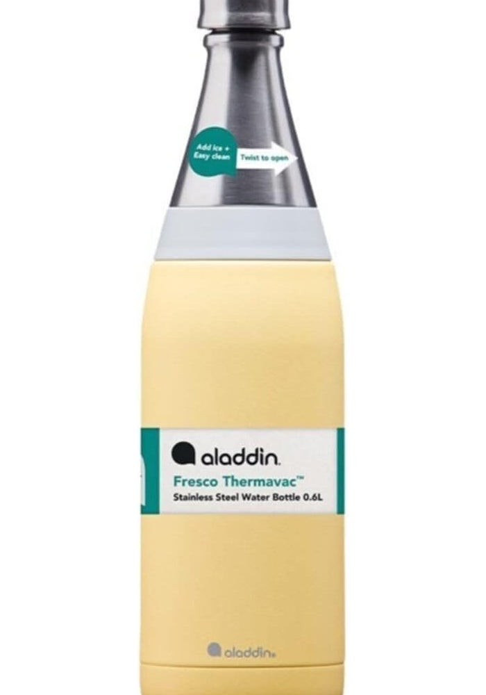Aladdin Fresco Thermavac Stainless Steel Water Bottle 0.6L - Lemon Yellow - Image 4