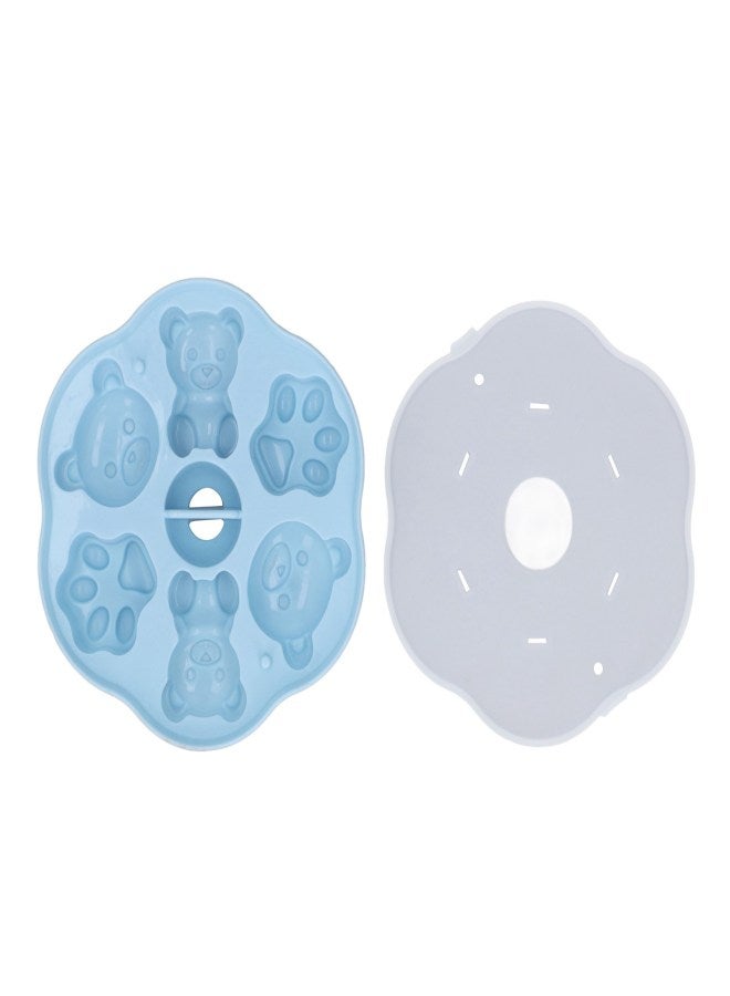 Jelly Mold Silicone Lovely Bear Cat Paw Ice Cube Cake Pudding Kitchen Mould with Lid for Home Kitchen Blue - Image 1