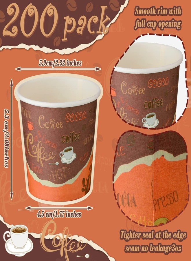 Funtery 200 Pieces Disposable Espresso Coffee Cups 3 oz Small Paper Cups for Coffee Tea Cocoa Juice Mini Paper Supplies for Cafes Offices and Home - Image 3