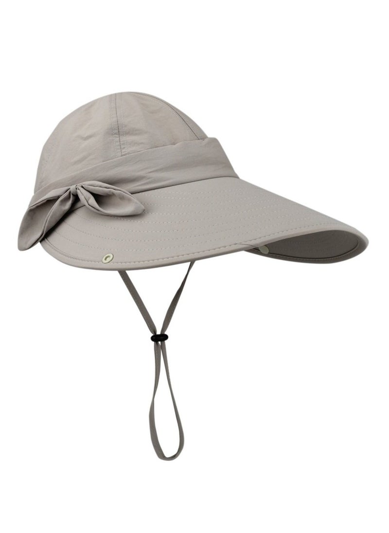 Generic Detachable Sun Visor Hat with Neck Flap, UPF 50+ UV Protective Foldable Sun Hat for Hiking Fishing, Wide Brim Sun Hat for Women Men, Face Mask Hat, Grey - Image 5