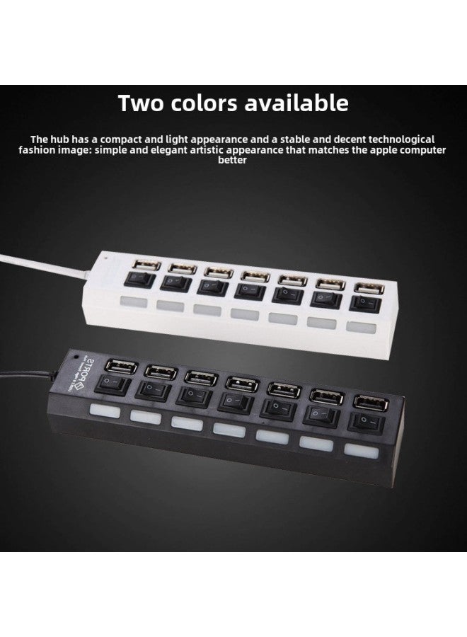 Explosions Seven-port Switch 2.0 One-to-seven Hub HUB Splitter High-speed Expansion Computer USB Extender-Number Of Interfaces:Seven-port Switch 2.0 White (bag)
