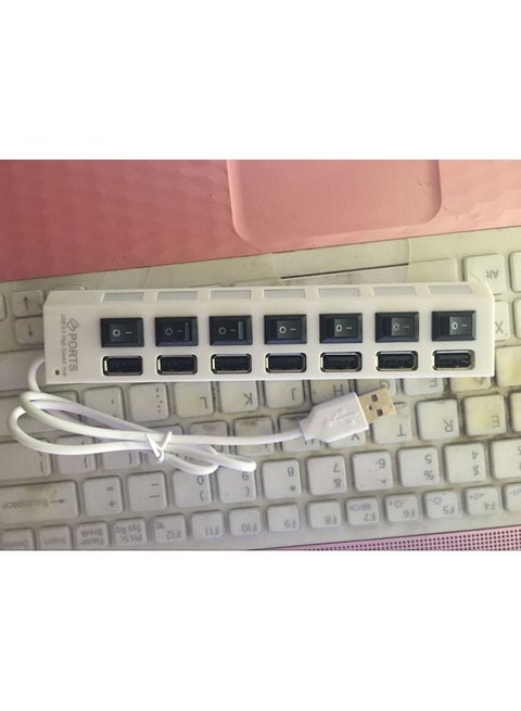 Explosions Seven-port Switch 2.0 One-to-seven Hub HUB Splitter High-speed Expansion Computer USB Extender-Number Of Interfaces:Seven-port Switch 2.0 White (bag)