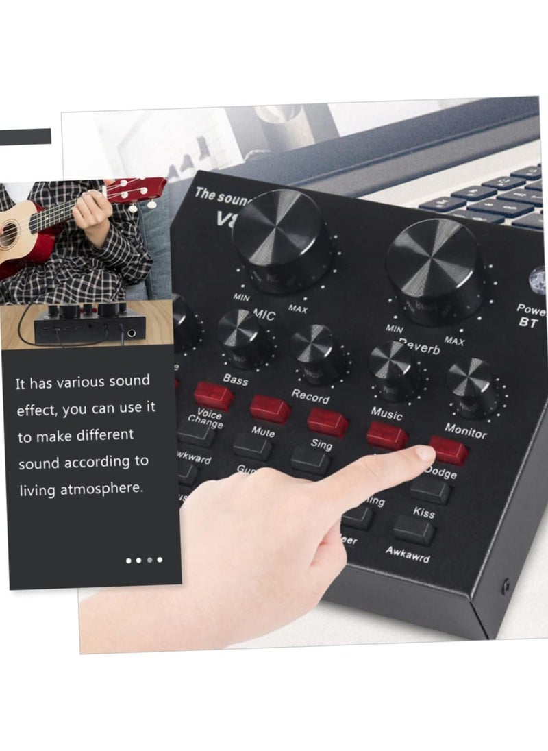 JAJEEK External Sound Card USB Live External Sound Mixer Board Voice Changer Sound Card with Multiple Sound Effects for Live Recording Home KTV Voice Chat - Image 3