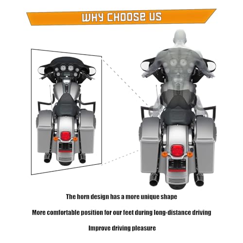 Kinglemc Crash Bar Engine Guard Highway Bar for Harley Davidson Touring Road Glide Road King Street Glide Electra Glide CVO and Trike Models (Fit for Touring 2009-2025 Gloss Black) - Image 3