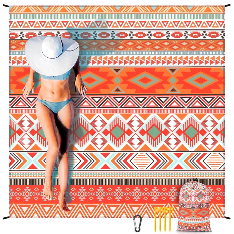 HIHOHO Beach Blanket Waterproof Sandproof Extra Large Beach Mat 79 X 83120x108for 18 Adults Quick Drying Durable Outdoor Picnic Mat for Beach Travel Camping Hiking - Image 2