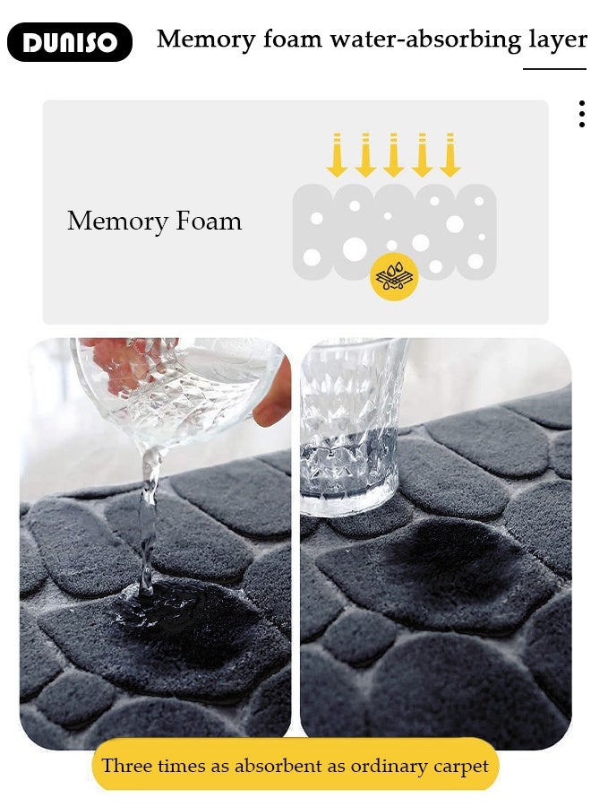 DUNISO 2 Pieces Bathroom Rugs Mat Super Soft Water Absorbent Microfiber Non-Slip Quick Drying Bath Tub Mat Toilet Rugs Perfect Bathroom Mats for Bathroom Tub and Shower  - Image 4
