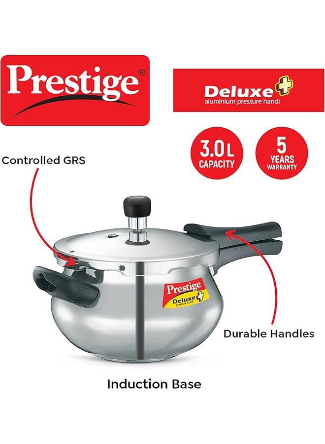 برستيج طنجرة ضغط ديلوكس بلس ميني ألمنيوم مصقولة يدويًا، 3 لتر - Image 2
