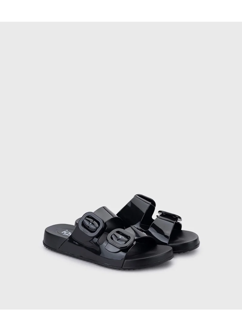 ايجور Haban Brillo Double-Striped Black Slippers