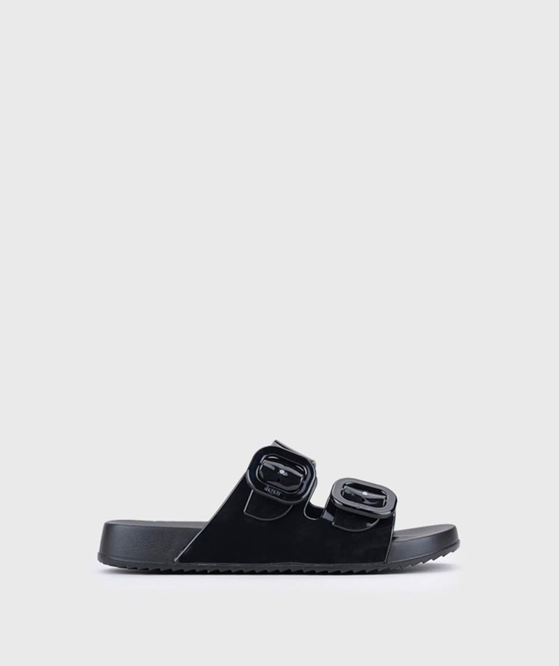 Igor Haban Brillo Double-Striped Black Slippers  - Image 2