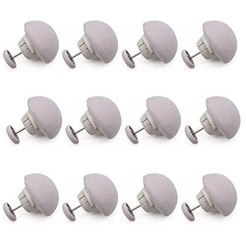 HEXONIQ® Quilt Fixing Clips with Mushroom Round Buttons, Duvet Cover Holder Pins, Grey, Pack of 12 - Image 1