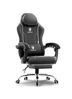 Dowinx Dowinx Gaming Chair – Massage Cushion, Premium PU Leather, Ergonomic Design with Footrest, 360° Swivel, Adjustable Neck & Lumbar Pillow for Back Support, Home & Office Chair  - Image 1