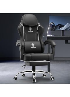 Dowinx Dowinx Gaming Chair – Massage Cushion, Premium PU Leather, Ergonomic Design with Footrest, 360° Swivel, Adjustable Neck & Lumbar Pillow for Back Support, Home & Office Chair  - Image 5