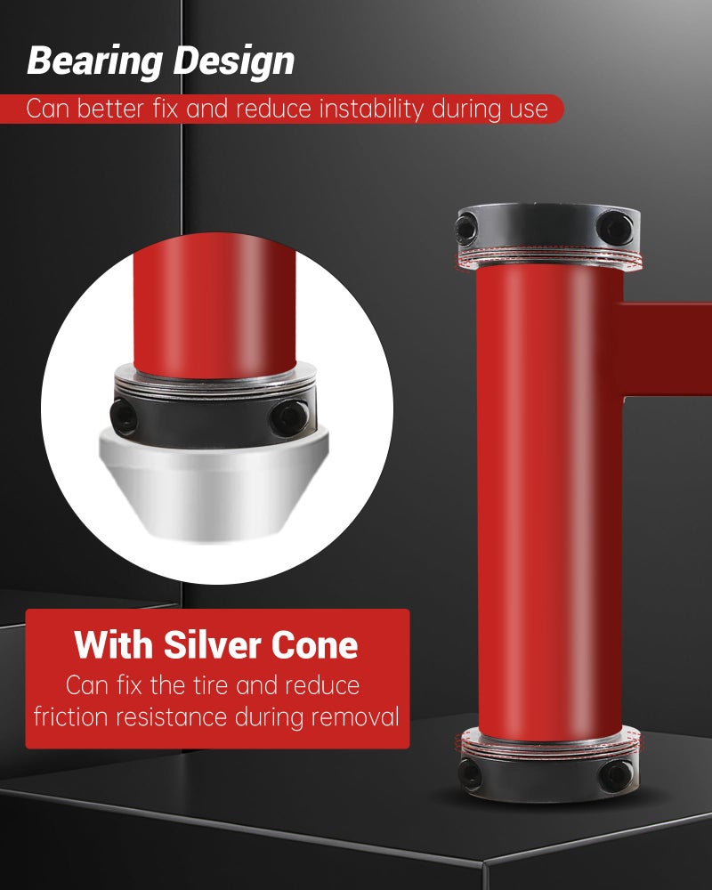 Krysolad Bearing Manual Tire Changer Duck Head Adapter Kit with Silver Cone with Duck Head Tire Changer Compatible with Most Car Tires, Only Fit for HF Tire Changer - Image 4
