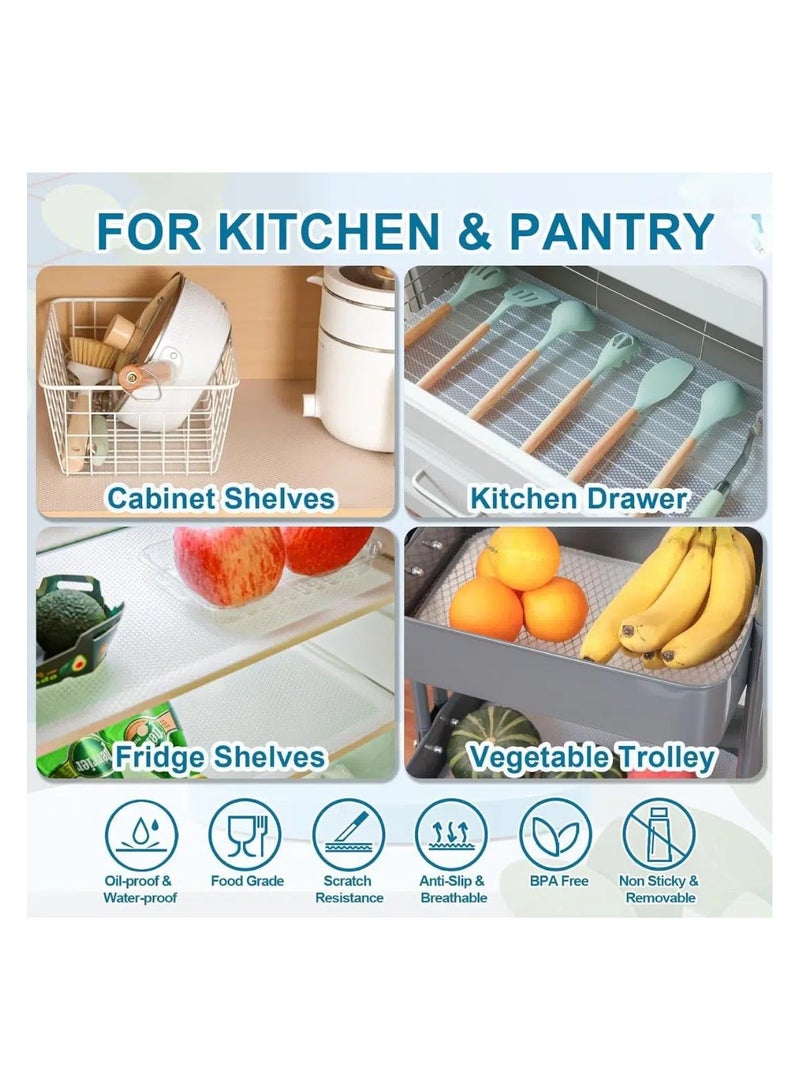 مفرش للدرج والرفوف، شفافة غير لاصقة، مقاومة للماء، غير قابلة للانزلاق (45 × 1000 سم) - Image 3